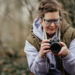 Anna frontal mit Kamera, Brandshooting